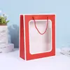 Bolsa de Regalo de Cumpleaños Temporada de Graduación Día de San Valentín Tamaño Extra Grande Ventana Transparente para Flores Caja de Regalo Bolso de Mano