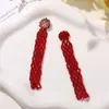 Estilo Étnico Retro Pendientes de Cortina de Cuentas Blancas Largas Pendientes de Diseño Nacional Estilo Nacional Accesorios para Pendientes