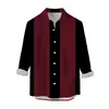 Estación Independiente Comercio Exterior Transfronterizo Ropa Nueva para Hombre Moda Otoño 2025 Casual Camisa de Manga Larga con Estampado 3D para Hombre