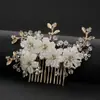 Pente de Cabelo de Pérola Branca Feito à Mão Acessórios de Styling para Vestido de Noiva Headwear Joias Atacado