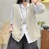 Nuevo Chaleco Cardigan de Punto con Botones Arcoíris y Cuello en V para Mujer Primavera 2025, Ropa Exterior Informal Versátil para Superponer 2511