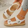 Novas sandálias de velcro estilo Amazon europeias e americanas para mulheres, estilo romano popular 2026, bico de peixe, atacado, tamanho grande