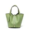 Bolso para Mujer alta calidad Nuevo Cuero Genuino Cesta de Verduras Capa Superior Piel de Vaca Nicho Gama Alta Delicado Bolso de Mano tipo Cubo