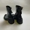 Botas Martin para Mujer 2026 Otoño/Invierno Nuevo Estilo Botines que Aumentan la Altura para Mujeres Menudas, Tacones Altos, Estilo Británico, Botas Gruesas de Tacón Francés Delgadas