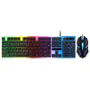 Fábrica transfronteiriça em estoque atacado com fio luminoso teclado mouse terno usb backlight sensação mecânica teclado mouse terno