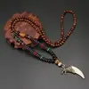 Collar de Xizang Más Vendido Versátil para Hombres y Mujeres Estilo Étnico Vintage Cadena de Lana Accesorios para Ropa Larga de Algodón y Lino Viaje de Madera
