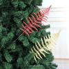 Decoración navideña transfronteriza de oro rosa de 14 cm, hojas de Navidad, adornos para árbol de Navidad, colgante de hoja grande