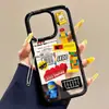 Adesivos de Rótulo de Desenho Animado para Blocos de Construção Adequados para Capa de Celular de Acrílico iPhone 17 Pro Max Apple 16 Furo Grande 12ª Geração Dropshipping