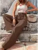 Amazon Tiktoktemu Ropa Europea y Americana para Mujer 2026 Primavera y Otoño Nueva Moda Versátil Patrón de Burbujas Casual Pantalones de Pierna Ancha