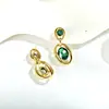 Pendientes de Cristal Esmeralda de Lujo Ligero con Agujas de Plata 925, Pendientes de Alta Gama y Elegantes para Mujer, Diseño de Nicho, Sencillos y Elegantes