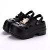 Pantuflas de Verano para Mujer Tacón Alto Celebridad Cibernética Moda Exterior Sandalias de Doble Uso Lindo Dibujo Animado DIY Suela Gruesa Zapatos Cueva Mujer