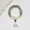 Pulsera de Madera con Abalorios de Doble Círculo de Estilo Vintage Chino de Nueva Venta Caliente con un Diseño Único, Perfecta como Regalo para Parejas, Venta al por Mayor para el Festival Qixi