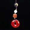 Cadena para Teléfono Móvil de Arena de Cristal Bolsita para Dinero Colgante Colgante de Bolso Marca Tranquilidad Arena Roja de Cinabrio Llavero del Año Zodiacal