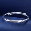 Nueva Pulsera de Campana de Bendición de Paz Brillante Chapada en Plata Esterlina para Mujer Sólida Redonda de Palo Empujar-Tirar 999 Pulsera Pulsera Venta al por Mayor