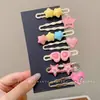 Pinza para el Pelo con Lazo para Niña, para Flequillo de la Frente y Lateral, Pinza para el Pelo Infantil, Pinza Linda para Mechones Sueltos, Pinza de Pico de Pato
