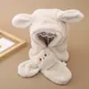 Sombrero de Peluche y Bufanda Integrados para Niños para Otoño e Invierno, Sombrero con Protección para las Orejas para Niños, Sombrero de Bebé para Niñas Hecho de Piel Sintética de Conejo