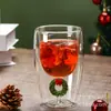 Taza Sandwich de Vidrio de Doble Capa al por Mayor Spot Regalo Creativo de Navidad Taza para Bebidas Vidrio de Borosilicato Taza de Doble Capa