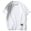 Camiseta 100% Algodão Puro de Manga Curta para Homens, Tendência de Verão, Caimento Solto, Marca da Moda, Estilo de Hong Kong, Camiseta Curta com Gola Redonda para Adolescentes