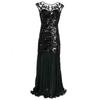 Vestido transfronteiriço 1920 Vestido Vintage Vestido de lantejoulas de malha frisada Vestido de noiva europeu e americano Vestido longo