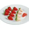 Modelo de fresa simulada, Rodajas de fresa verdes y blancas, Fruta falsa de plástico PVC, Accesorios de fotografía, Materiales didácticos cognitivos para niños, Artículos decorativos
