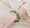 Nova Pulseira de Cristal Natural 6mm Simples de Fio Único Pulseira de Cristal Verde Estilo de Venda Quente Transfronteiriça Pulseira de Argola Lisa Atacado