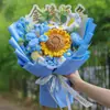 Ramo de Girasol Tejido Manualidades de Hilo Que Ganaron el Primer Lugar en la Competencia de Tejido, Regalo Inspirador para Adultos para Animar en el Examen de Ingreso a la Preparatoria
