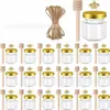 Al por mayor En stock Mini Tarro de Miel Transparente de Vidrio Set de Mermelada Botella Dispensadora 45ml Botella Dispensadora de Alimentos Hexagonal