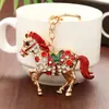 Colgante Llavero de Caballo de Alta Gama con Pedrería Estilo Coreano Hecho de Aleación de Zinc, Anillo Llavero de Caballo del Zodiaco Venta al por Mayor