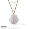 Moderna Nueva Cadena Colgante de Delfín con Concha DIY Acero Inoxidable Chapado en Oro de 18K Cadena de Gama Alta de Nicho Joyería para Mujeres