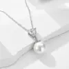 Cadena Simple para Clavícula Joyería de Plata Diseño de Nicho Sentido de Lujo Ligero Plata s925 Corazón de Plata Zirconia Perla Collar Personalizado de Fábrica
