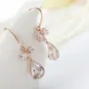 Hebilla de oreja de circonita de venta caliente transfronteriza pendientes largos de lazo para mujer pendientes simples de moda pendientes colgantes fabricantes
