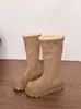 2026 Inverno Novo Estilo Celebridade da Internet Pelúcia Engrossado Botas Longas Femininas Solado Grosso Antiderrapante Botas de Neve Cano Alto Botas de Algodão Quentes