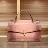 Fornecimento Direto da Fábrica Bolsa de Mão de Luxo Moda Padrão Crocodilo 2025 Nova Couro Genuíno Exportação Transfronteiriça Ombro Transversal Bolsa Grande