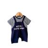 Mono de Verano para Bebé Súper Lindo a la Moda para Niños y Niñas Ropa Exterior para Bebé Moda Tirante Falso Manga Corta Traje de Escalada de una Pieza