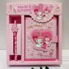 Caixa de presente de manual Sanrio conjunto de papelaria coolomi Cão Yugui alta aparência fofa menina Coração Ensino Fundamental colorido