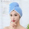 Touca Seca-Cabelo Grossa de Fleece Coral, Faixa de Cabeça Forte de Secagem Rápida, Faixa de Cabeça Absorvente de Camada Dupla, Toalha Seca-Cabelo, Atacado para Uso Doméstico