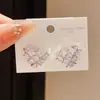 Pendientes de Tachuela Corazón de Zirconia con Baño de Oro Real de 18 Quilates en Plata, Pendientes de Lujo Ligero de Moda, Exquisitos Pendientes de Diseño Nicho para Mujer