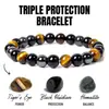 Pulsera de Piedra Natural Transfronteriza de Amazon Venta Caliente Europea y Americana Cuentas de Piedra Ojo de Tigre Pulsera Hecha a Mano Joyería al Por Mayor Simple