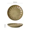 Plato de Cerámica Horneada Vintage Estilo Occidental para Bistec con Puntos de Perla, Plato Personalizado para Presentación de Postres y Repostería, Plato de Cerámica para Postre, Plato para el Té de la Tarde