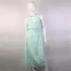Vestido Largo de Noche Sexy Escote en V Profundo Cola de Golondrina Femenino Uniforme de Técnica de Hotel Sauna Spa para la Salud de los Pies Falda Larga
