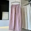 Calça Cropped Balloon Leve e Respirável de Linho Lyocell com Cordão e Cintura Elástica Caimento Solto 12744