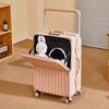Mala de viagem com abertura frontal, mala de cabine pequena feminina de 20 polegadas, nova mala de viagem com haste larga, multifuncional e de grande capacidade, de 24 polegadas