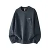 Sudadera con cuello redondo, peso pesado, textura fina de chenilla, talla grande para hombre, nuevo estilo de otoño, manga larga, holgada y casual