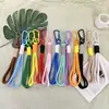 Chaveiro Colorido Cordão Mosquetão Trançado Boneco Corda de Mão Boneco de Pelúcia Acessórios para Bonecas Corda de Fita