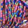 Cilíndrico macio cerâmica frisada diy cor bonito dos desenhos animados frisado pulseira colar brincos cor misturada contas soltas acessórios artesanais