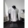 Camisa Polo Falsa de Dos Piezas de Manga Corta Transfronteriza para Hombre, Camiseta de Verano Estilo Americano con Retazos y Cuello Campana, Top de Manga Media Pesado Fresco y Elegante