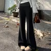 Pantalones de maternidad para primavera y otoño, nuevos pantalones acampanados de tiro alto con soporte para el vientre, pantalones de punto fluidos de pierna ancha que no aprietan el abdomen, adecuados para usar como prenda exterior