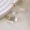 Brincos de Aço Inoxidável Estilo Coreano Simples e Frescos Nicho Versátil Colorido Resina Gota d'Água Titânio Brincos para Mulheres Cristal Transparente