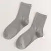 Meias femininas outono e inverno algodão esportivas cano alto tendência versão coreana acadêmico cor sólida branco preto meias atacado