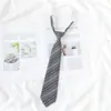 Corbata JK para Mujer Estilo Universitario Nudo Perezoso Sin Nudo Japonesa Escolar para Raya Roja Marrón Corbata Corta Decoración de Moda para Hombre